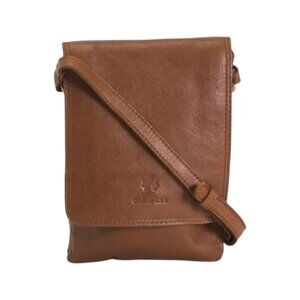 VILENCA Leather North South Triple Compartment Flapover Crossbody